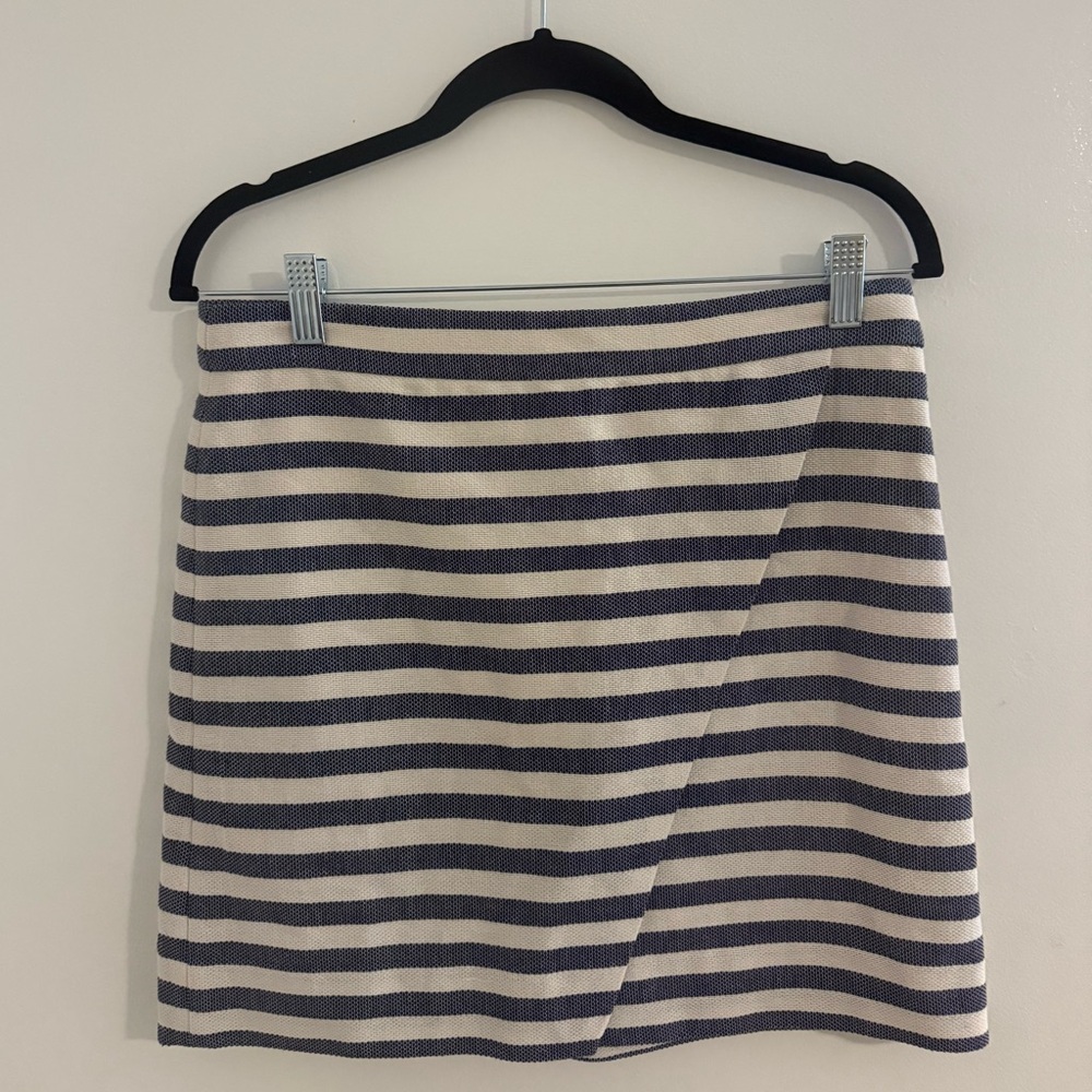 J. Crew Navy and Cream Striped Pencil Skirt
